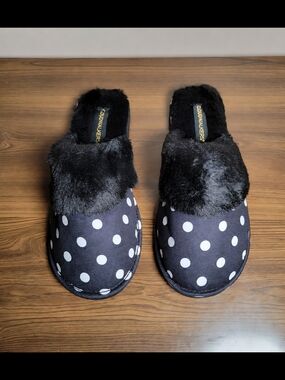 Ellie Print Polka Dot Slippers by Cloudwalkers - Size S